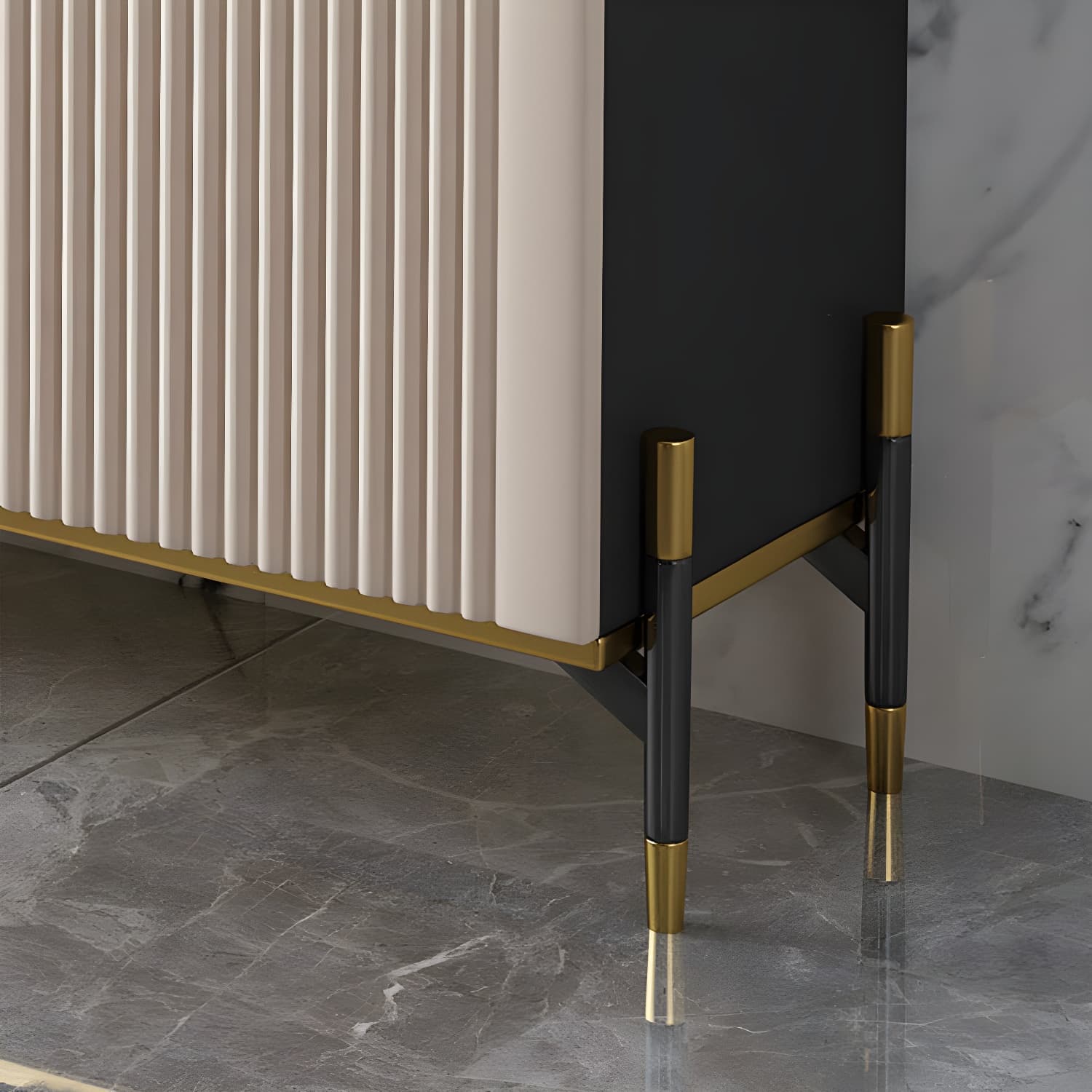 Modernism Sideboard 2 Drawers Server Cabinet with Storage for Dining Room thumbnail 8