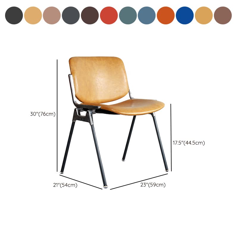Old School Ventilated Back Armless Chair with Ink/Metallic Metal Legs, Nestable thumbnail 26