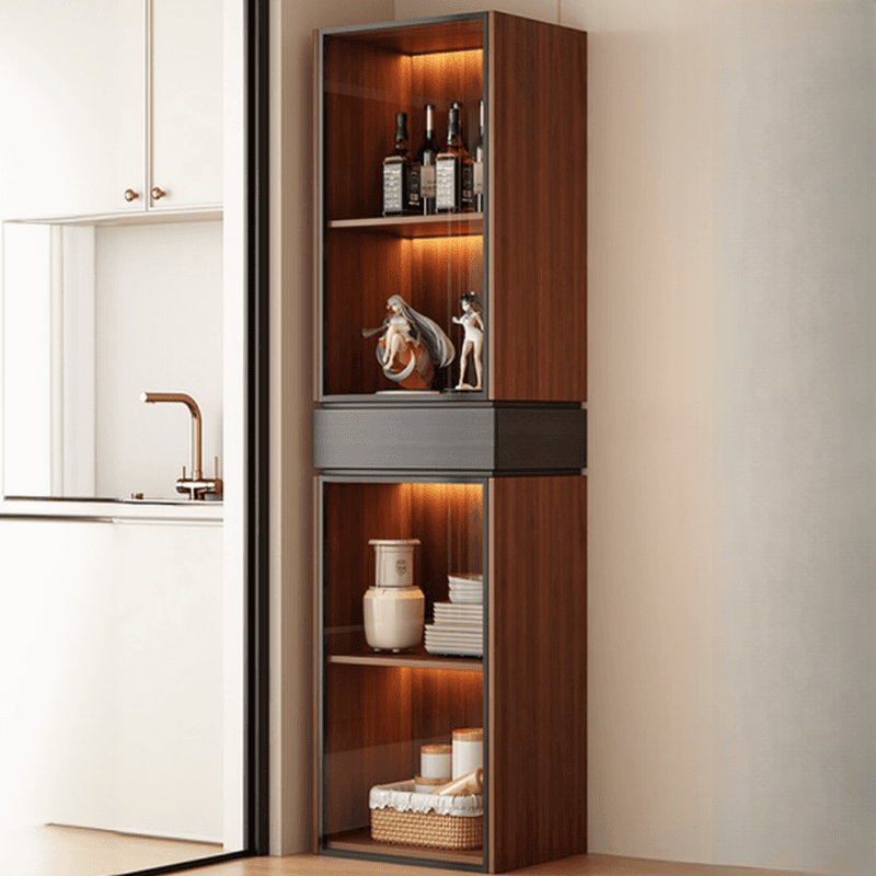 Rectangular Detached Accent Cabinet with Damp-proof, Scratch-immune Glazed Door in Chalk/Sepia and Soft Close Drawer thumbnail 3
