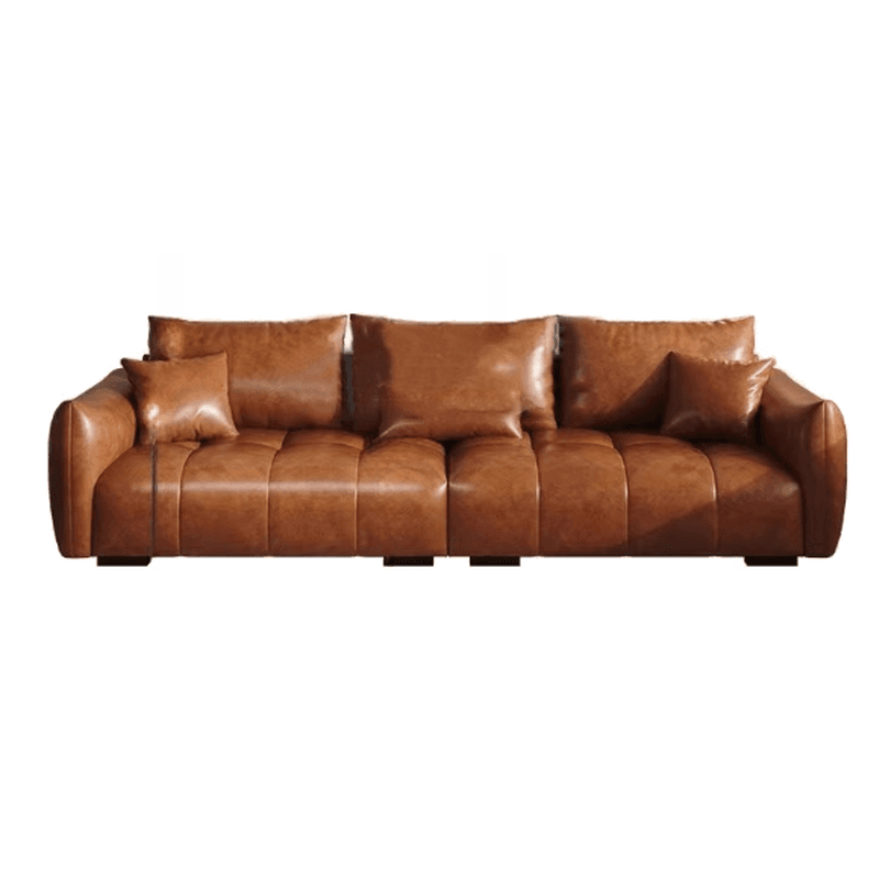 Contemporary Cocoa Standard Sofa Stain Resistant Solid Color with 2 Pillows for 5-seater/Seats 4/3-seater thumbnail 5