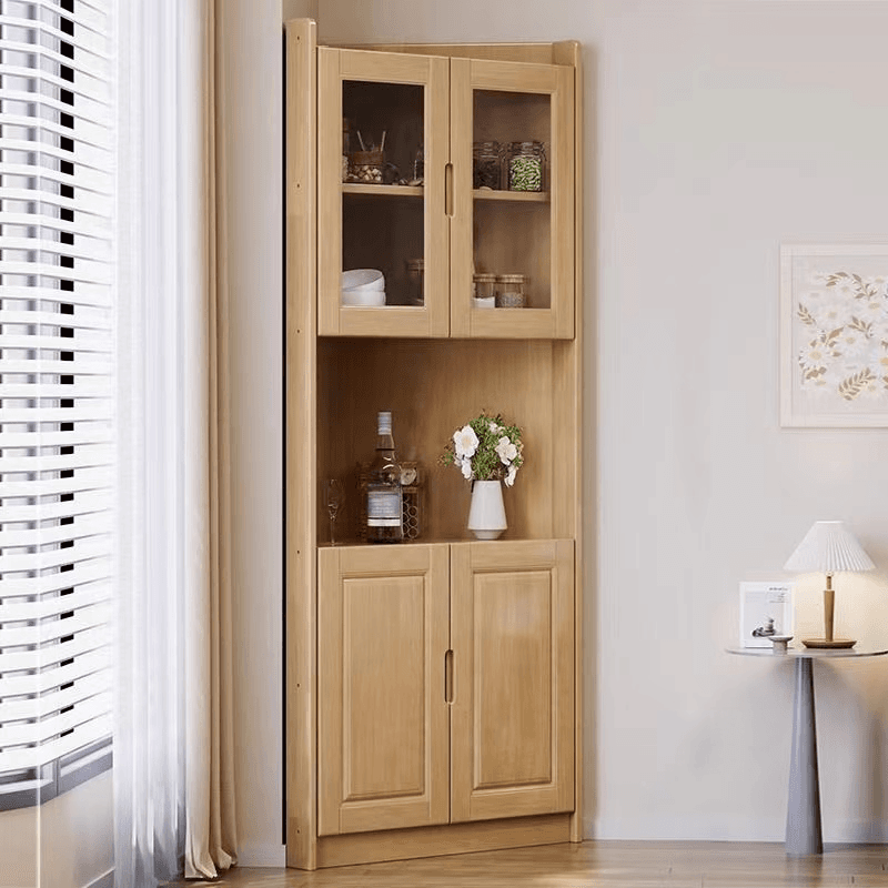Independent Rubberwood Utility Storage Cabinet with Shelves, Living Room thumbnail 1