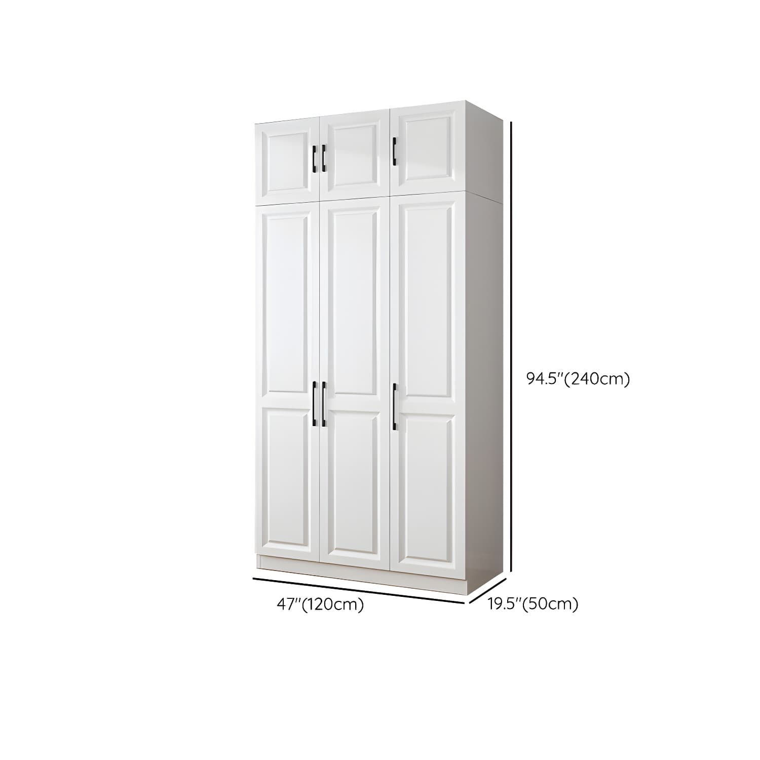Modern White Wood Wardrobe Armoire with Shelves & Clothing Rod - Spacious and Stylish thumbnail 20