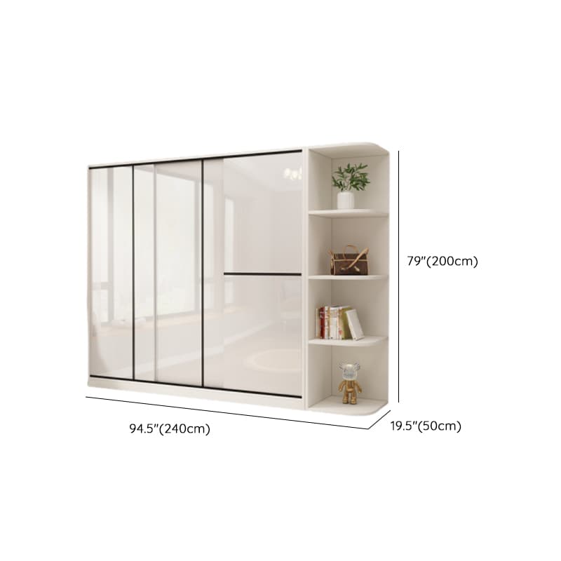 Chalk Modern Timber Self-supporting Wardrobe with Soft Close Door and Clothing Rod, Slipping Mechanism thumbnail 30