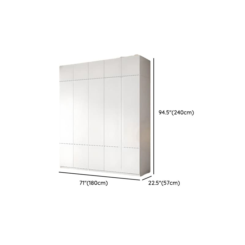 White Contemporary Alloy Cabinet Armoire with 3/6/9 Drawers, Flexible Shelf, and Hanging Rod thumbnail 17