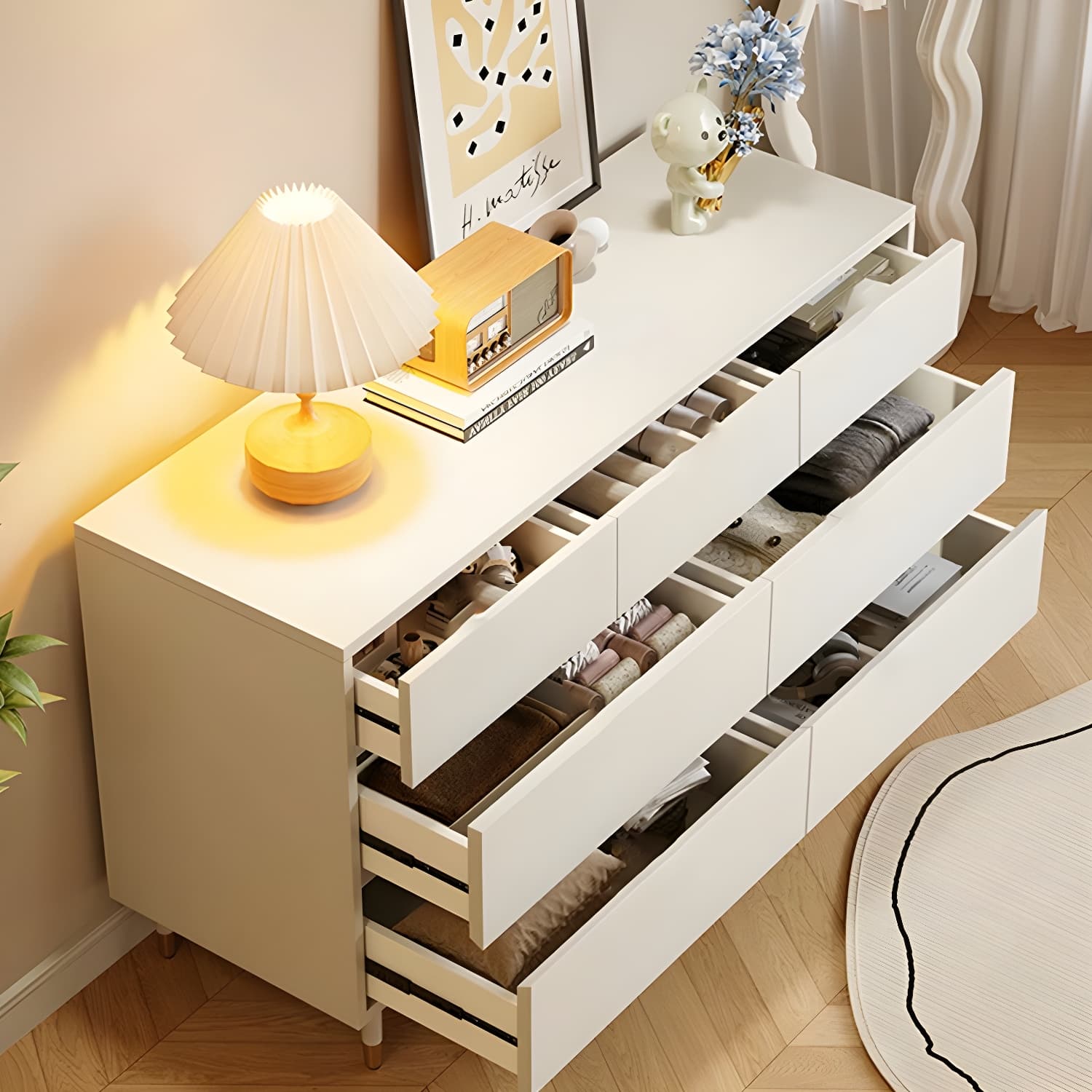 Modern White Wood Dressers with Soft-Close Drawers , Shelves Not Included - image 7