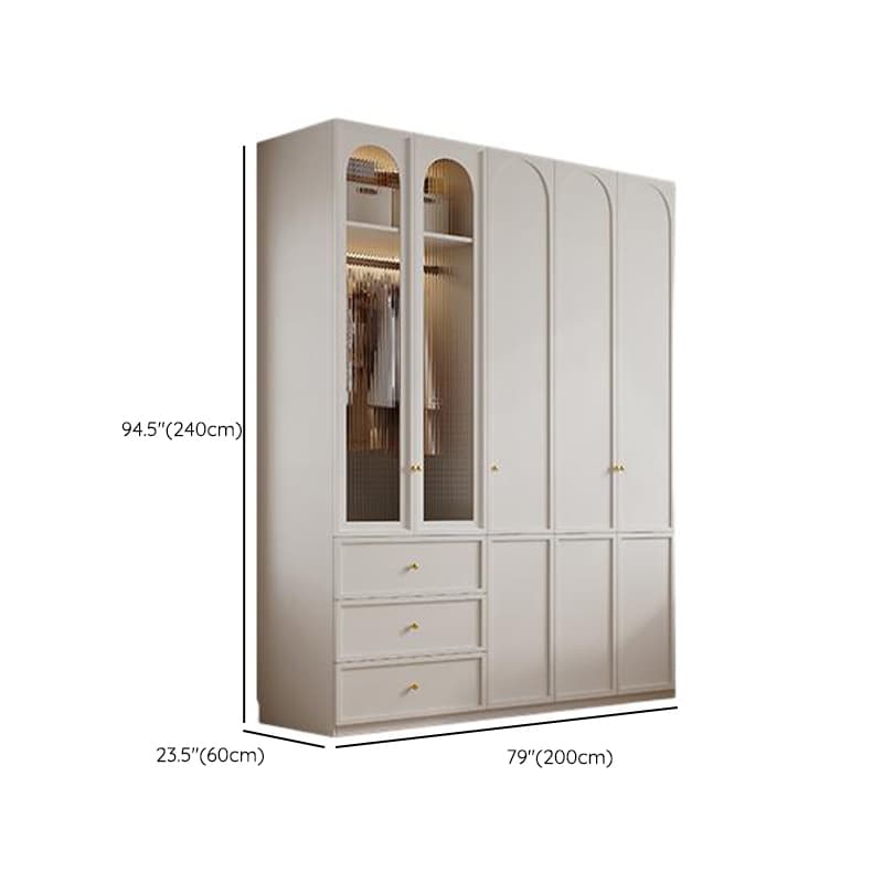 Minimalist Manufactured Wood Independent Almirah with 3-Drawer, Interior Shelves, and Clothing Rod thumbnail 37
