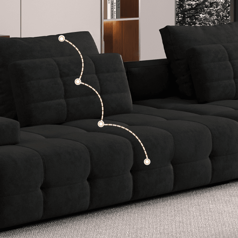 Cotton Midnight Black Standard/Single Sofa with Armrest and 4/3/1 Pillows thumbnail 7