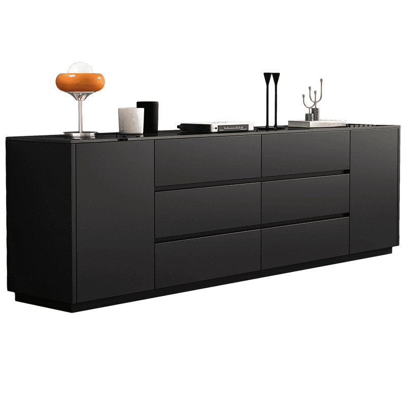2-Door & 6 Drawers Rectangular TV Stand with Changeable Shelf for Sitting Room, 3 Tiers thumbnail 1
