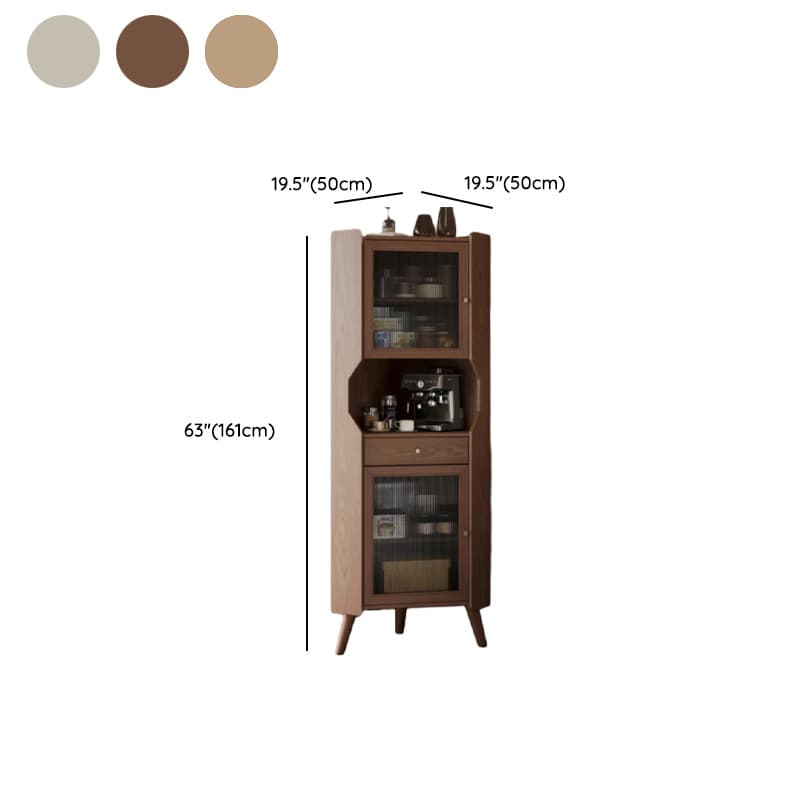 Accent Cabinet with 1 Drawer, 2 Cabinets, Glazed Door, Adjustable Shelf, Cabinet Knobs, Sepia/Wood Color Top, and Stain Resistant Finish thumbnail 10