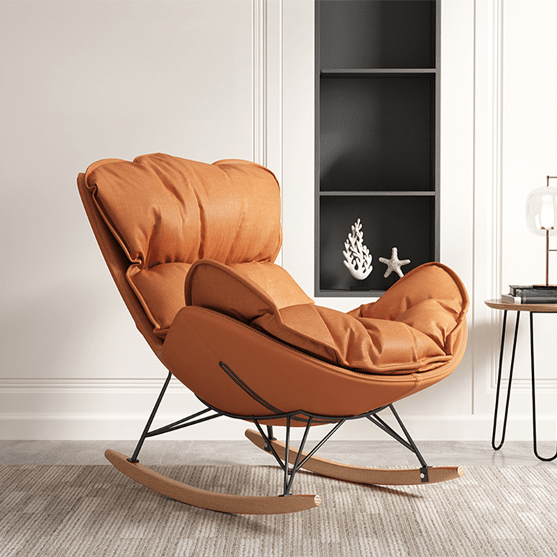 Modish Alloy Rocking Accent Chair, Upholstered thumbnail 7