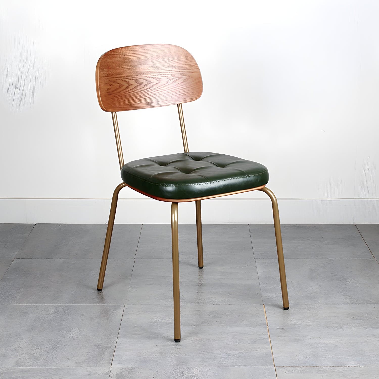 Industrial Style Leather Dining Side Chair Dining Room Open Back Side Chair Set thumbnail 4