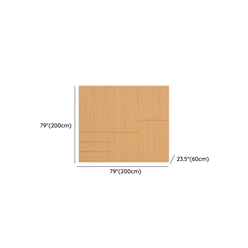 Casual Natural Finish Wood Wardrobe Closet with Soft Close Drawer, Door, Interior Shelves, and Hanging Rod thumbnail 9