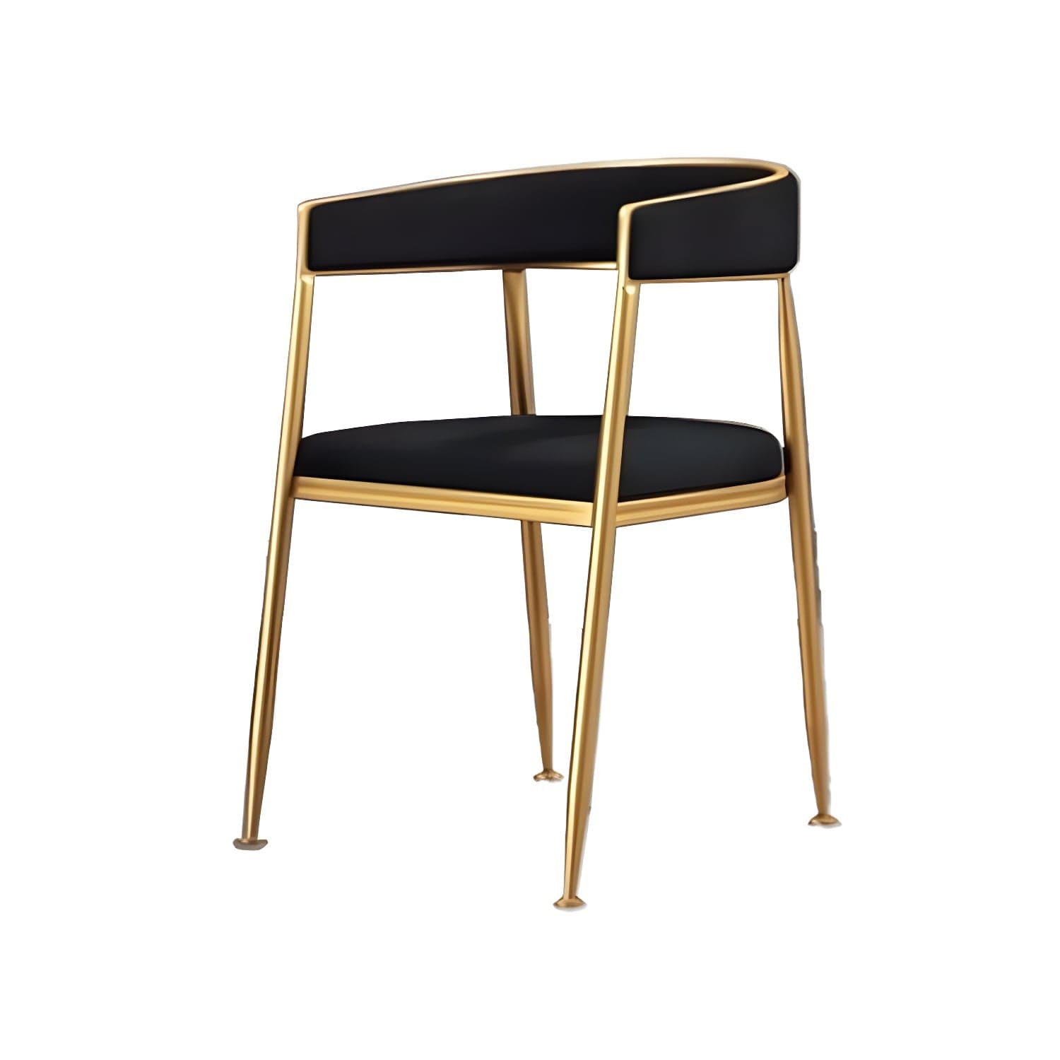 Glam Gold Metal Arm Chair Open Back Dining Side Chair with Upholstered thumbnail 1