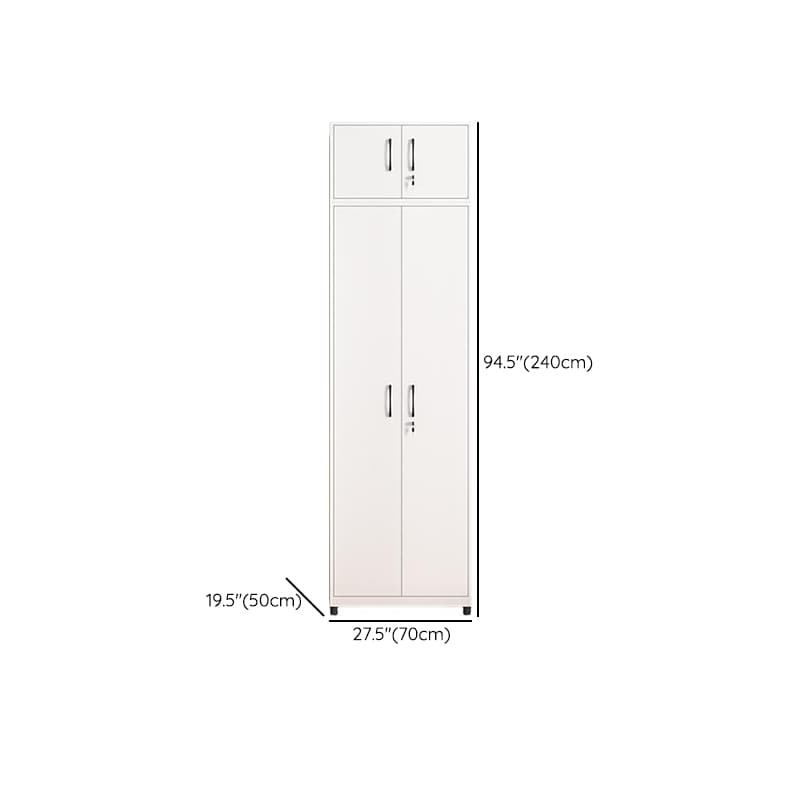 White Modish Steel Independent Armoire Cabinet with Adaptable Shelf, Soft Close Door, and Clothing Rod thumbnail 18
