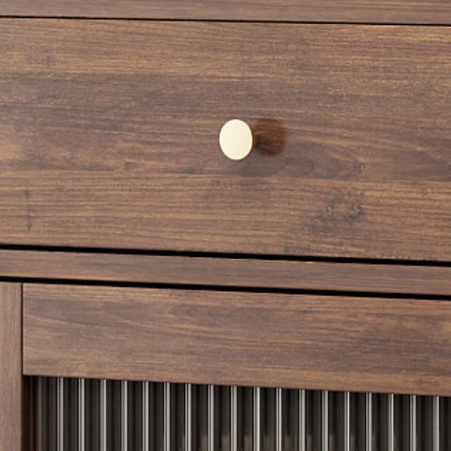 Contemporary Wood Buffet with Glass Doors and 3 Storage Drawers thumbnail 8
