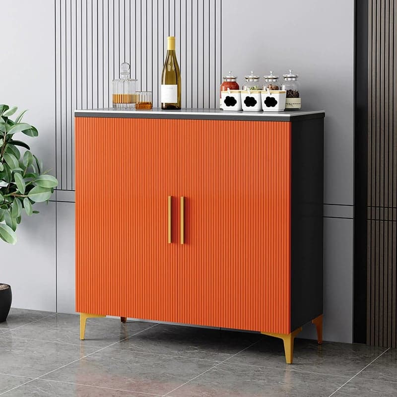 Wood Sideboard/Credenza 35 Inches Wide Glam Style, No Drawers, 2-Door Cabinet thumbnail 5