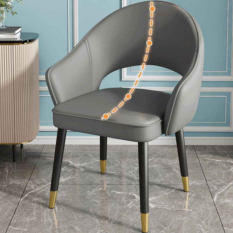 Modish Arm Chair with Ventilated Back, Padded Upholstery, Arms, and Steel Legs thumbnail 15
