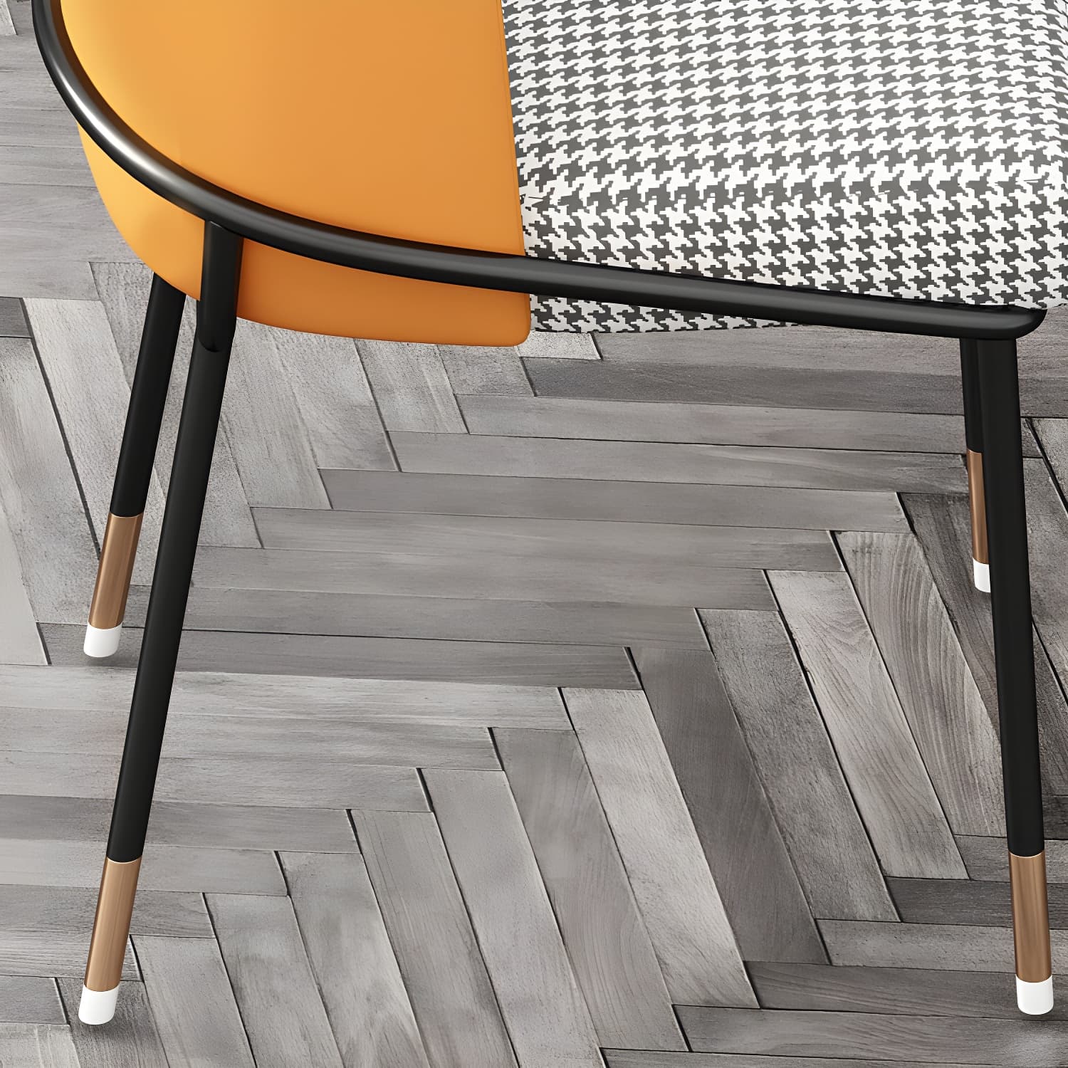 Glam Low-Back Upholstered Chair with Sleek Black Metal Legs for Kitchen & Dining thumbnail 24