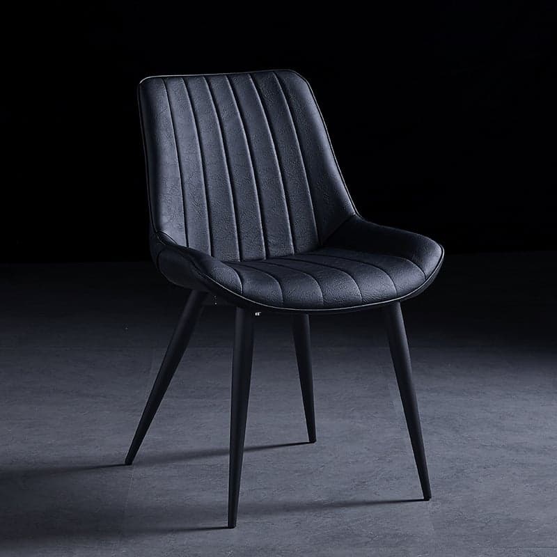 Outlined Faux Leather Upholstered Reliable Side Chair with Metal 4 Legs for Restaurant thumbnail 1