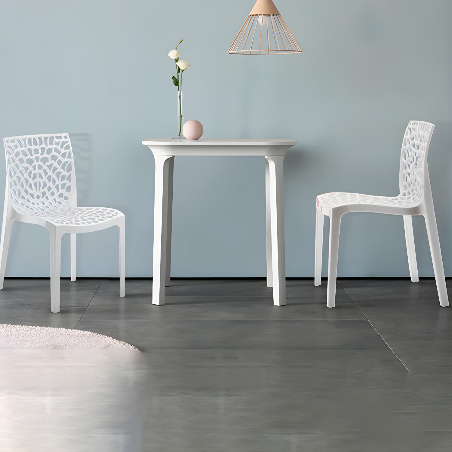 Scandinavian Style Plastic Side Chair with Armless Design Suitable for Kitchen & Dining thumbnail 10