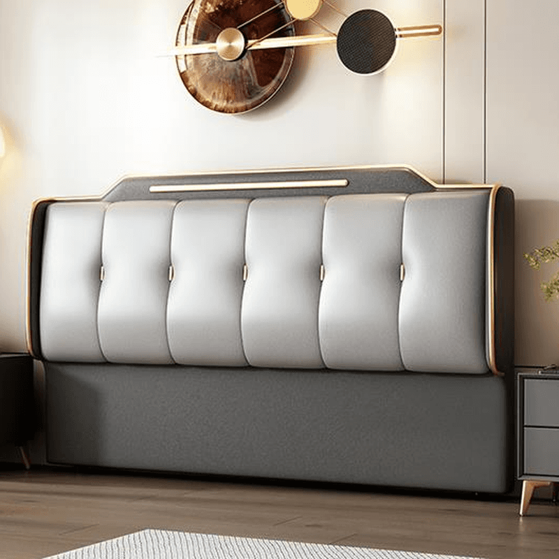 Art Deco Style Panel Headboard in Pine Wood with No Distressing, Rectangle Shape for Queen/Full/Twin XL Bed, Featuring Sponge Upholstery and Standard Height thumbnail 2