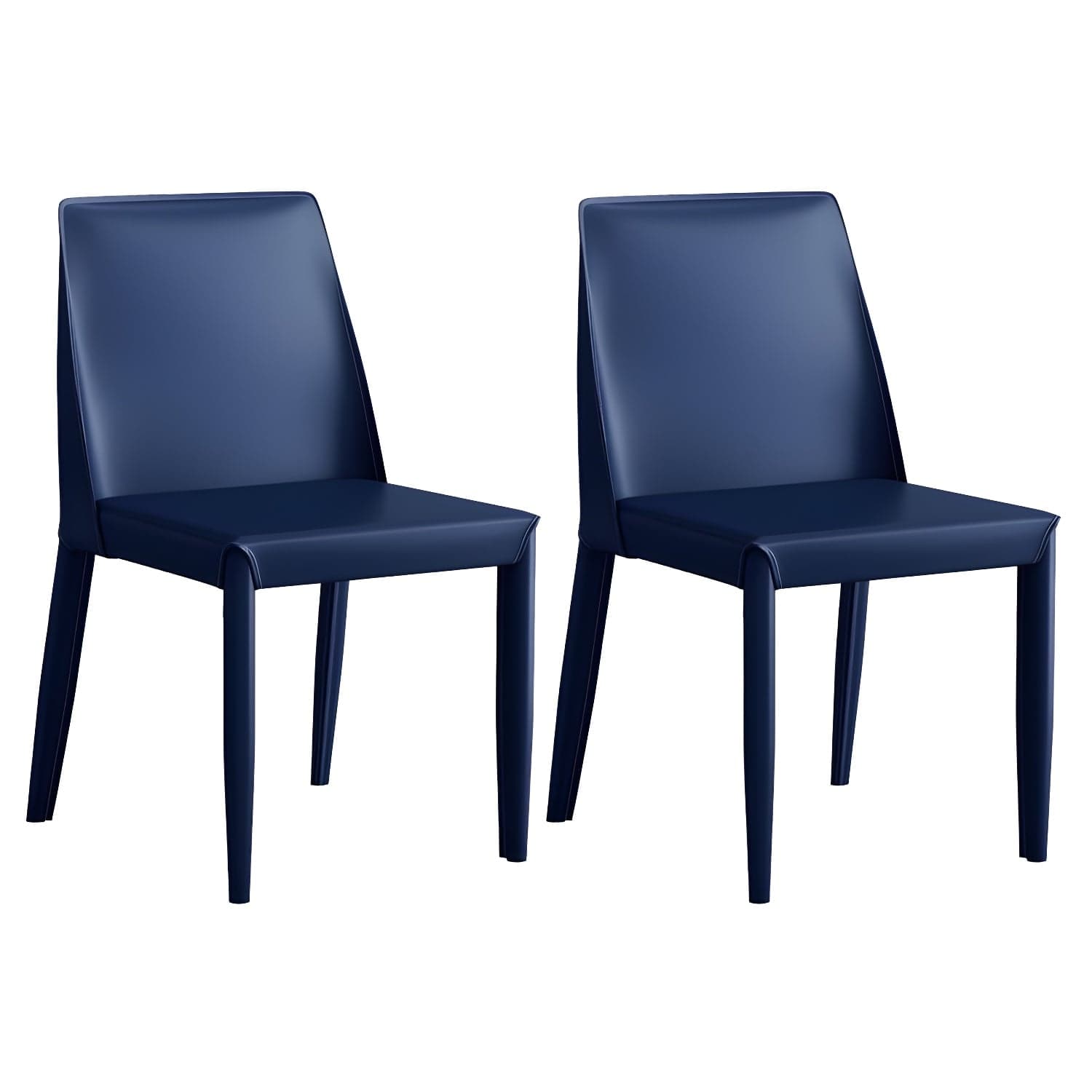 Modern Leather Dining Chair Parsons Furniture with Steel Legs in Matte Finish for Home thumbnail 2