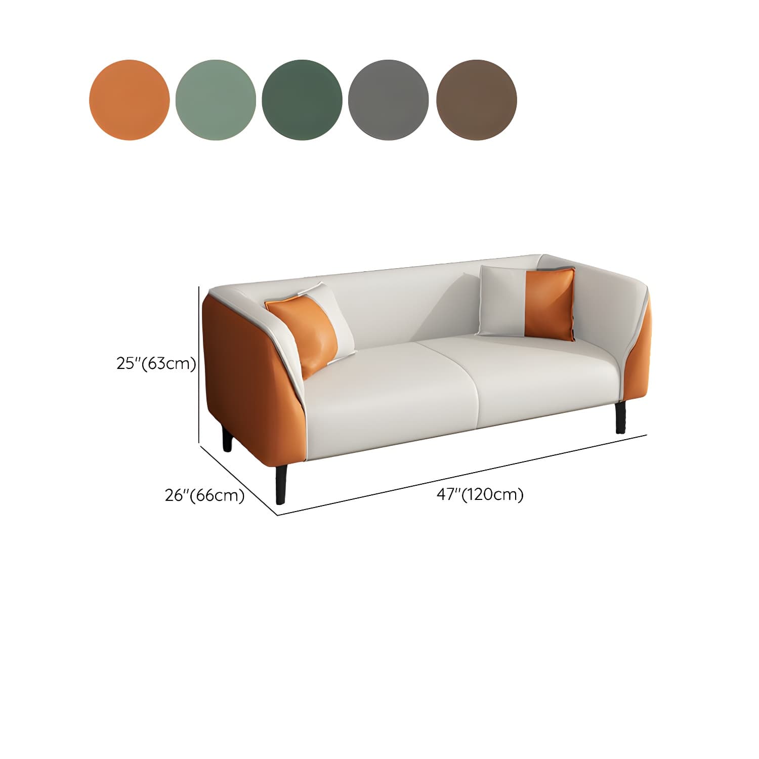 Contemporary Faux Leather Tuxedo Sofa with Water Resistant Design and Foam Seat Cushions thumbnail 19