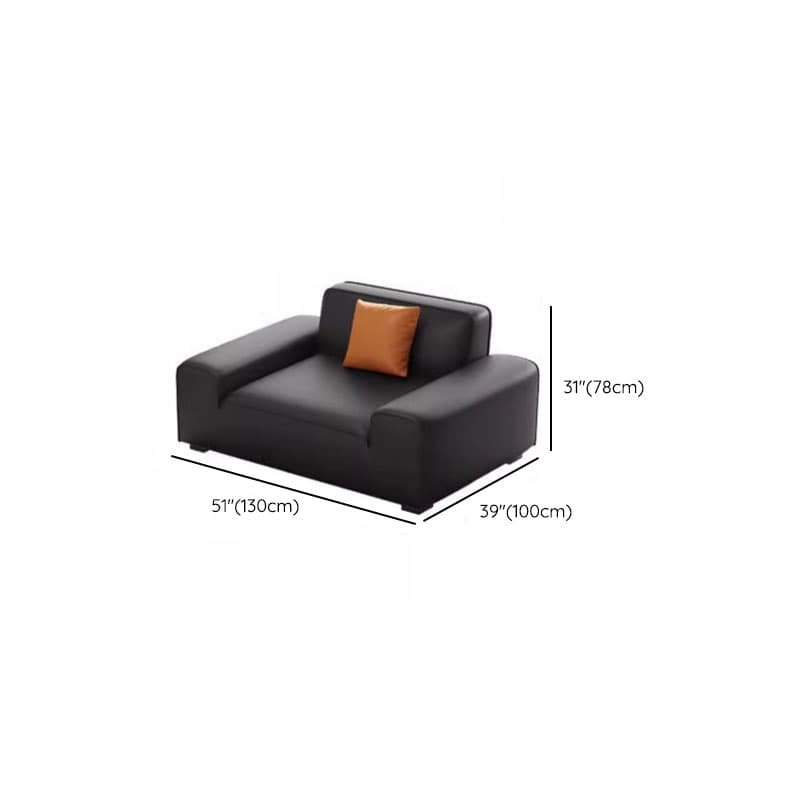 Midnight Black/White Standard Sofa/Loveseat with Armrest for Drawing Room thumbnail 9