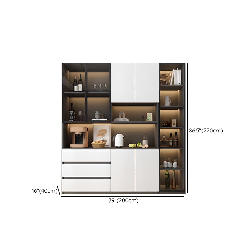 Two Toned Unclosed & Self-supporting Wide Sideboard with 2 Shelves & Benchtop thumbnail 30