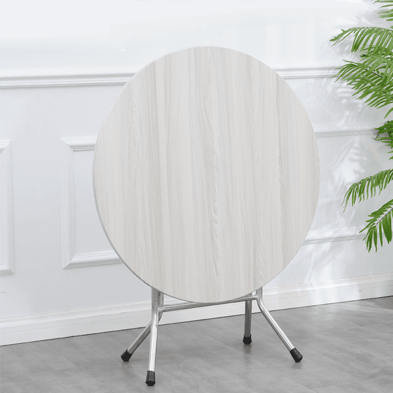 Art Deco Sepia/Natural Color/Cream Rounded Dining Table with Timber Top, Portable and Collapsible for 2 People thumbnail 4
