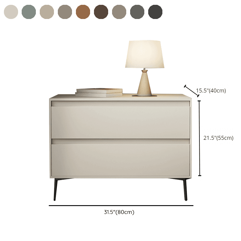 Scandinavian 2 Drawers Nightstand With Drawer Storage in Artificial Leather with Leg thumbnail 18