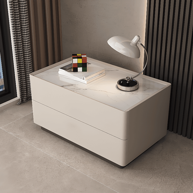 Casual Sintered Stone Countertop Drawer Storage Nightstand with 2 Drawers thumbnail 6
