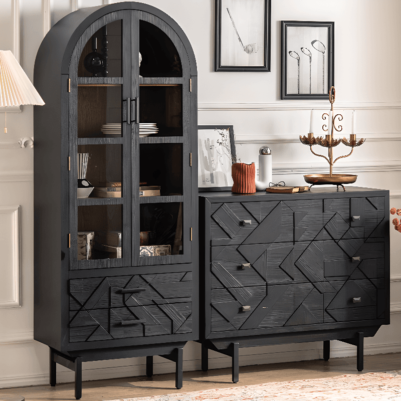 Modern Simple Style Rectangle Standalone Accent Chest with Lumber Drawer in Ink thumbnail 2