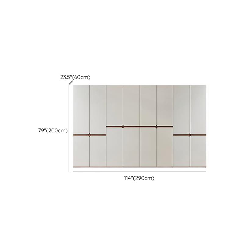 White Minimalist Manufactured Wood Wardrobe Closet with Soft Close Drawer, Soft Close Door, Interior Shelves, and Clothing Rod thumbnail 20