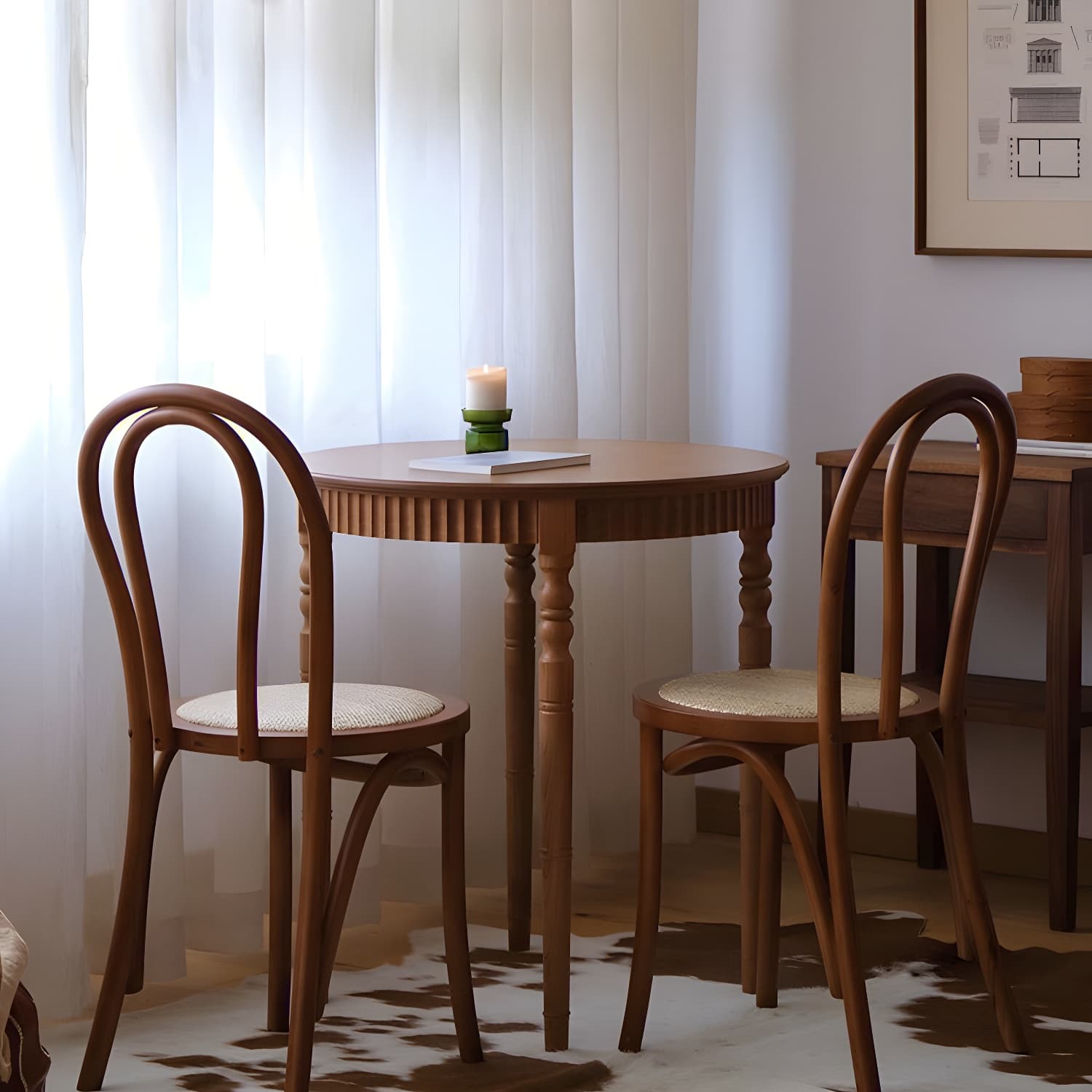 Modern Open Back Side Chair with Beech Wood Legs for Kitchen & Dining - Non-Upholstered thumbnail 16
