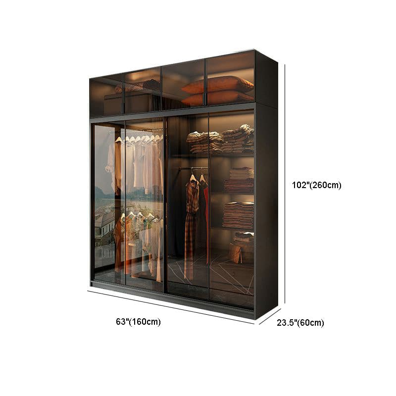 Trendy Charcoal Interior Shelves with Soft Close Drawer and Soft Close Door Timber Cabinet Armoire thumbnail 22