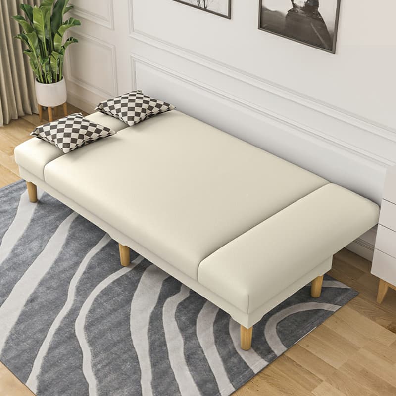 Scandinavian Armless Sleeper Sofa, Light Wood, Foam Filling, Includes Pillows thumbnail 18