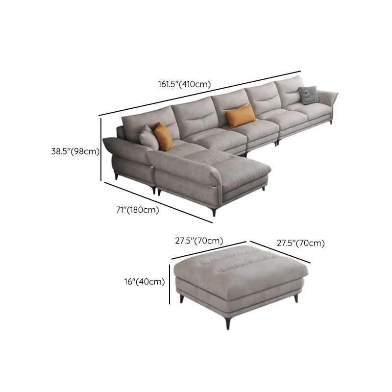 L-Shape/Straight Reversible/Horizontal Sofa Chaise/Sofa with Natural Wood Frame for Seats 5 thumbnail 23