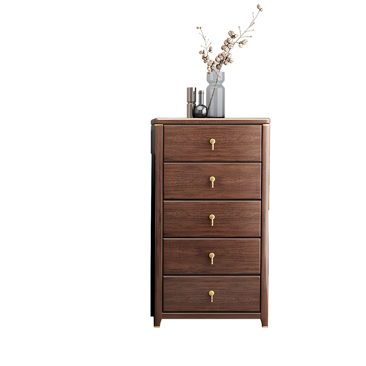 Mid Century Modern Chest Wood Rectangular Chest in Walnut Finish thumbnail 12