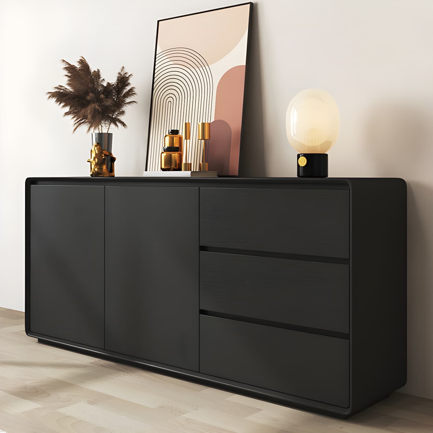 Modern and Contemporary Credenza Wood Dining Buffet with Cabinets and Drawers thumbnail 22