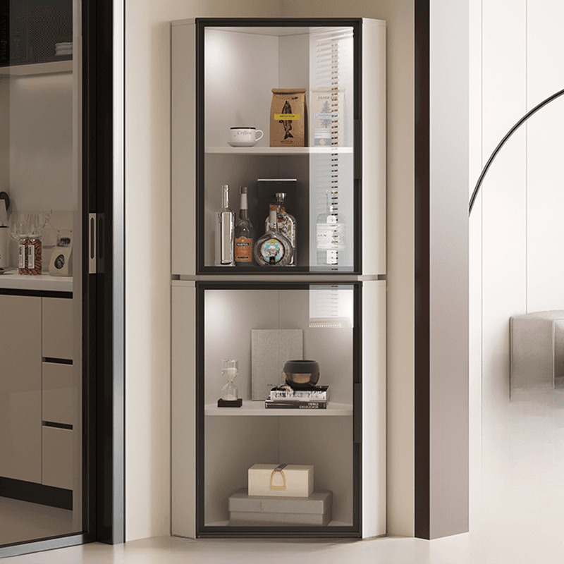 Nook Detached Accent Cabinet with Damp-proof and Scratch-immune Features, Glazed Door, Grip Bars, and Midnight Black/Chalk/Sepia Top thumbnail 4