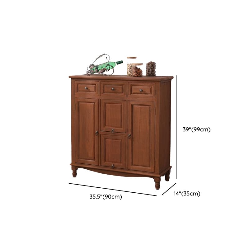 Traditional Wood Server in Espresso with 3 Drawers/4 Drawers/6 Drawers, Cabinet & One Internal Shelf/2 Shelves Included/Not Included thumbnail 21