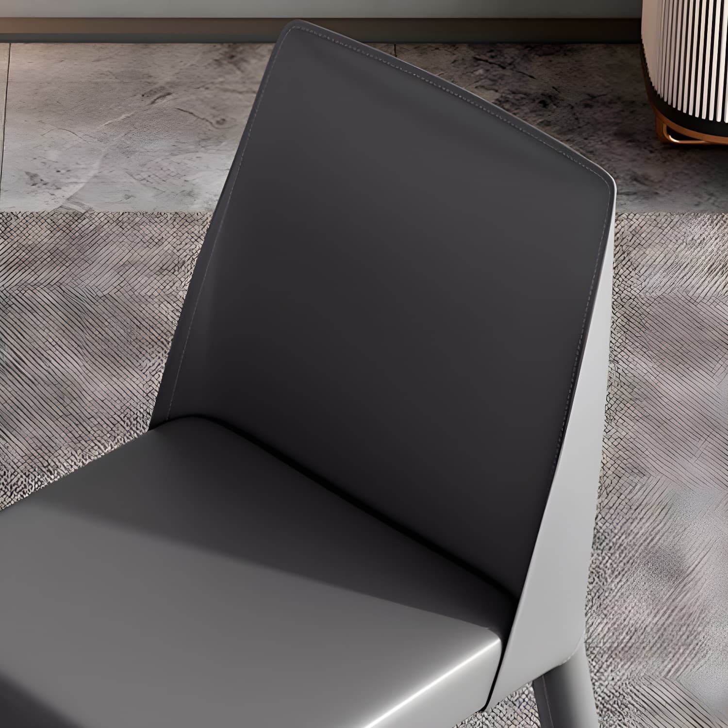 Modern Leather Dining Chair Parsons Furniture with Steel Legs in Matte Finish for Home thumbnail 17