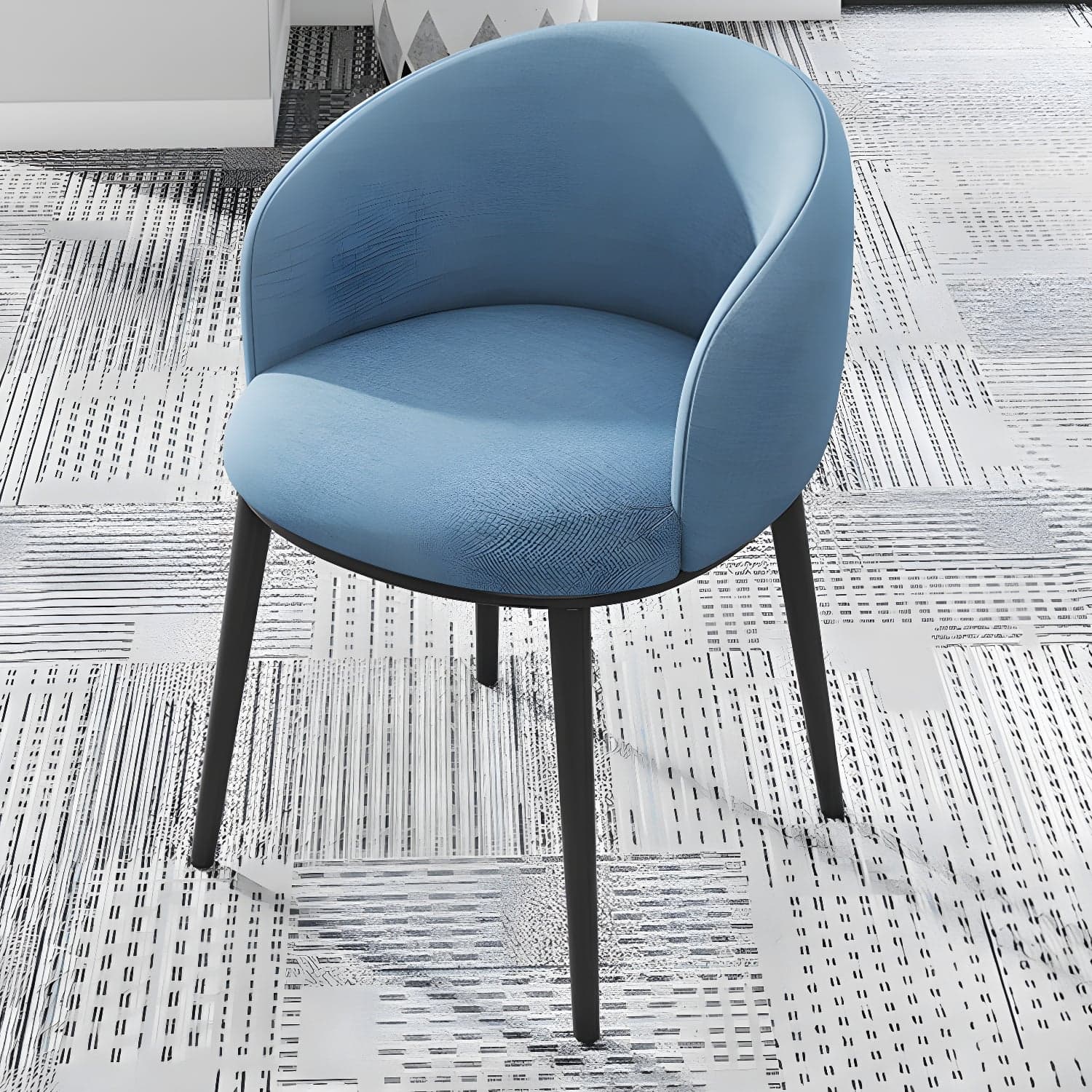 Modern Upholstered Home Arm Chair Solid Back Matte Finish Dining Chair thumbnail 1