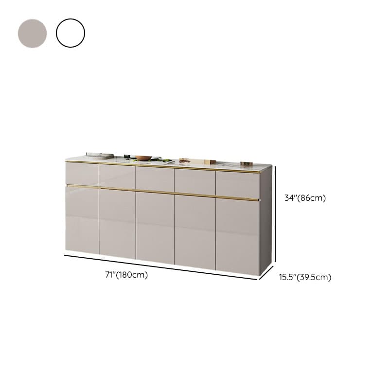 Elegant Standalone Sideboard with 5 Drawers, 5 Doors, and Faux Marble Countertop thumbnail 13