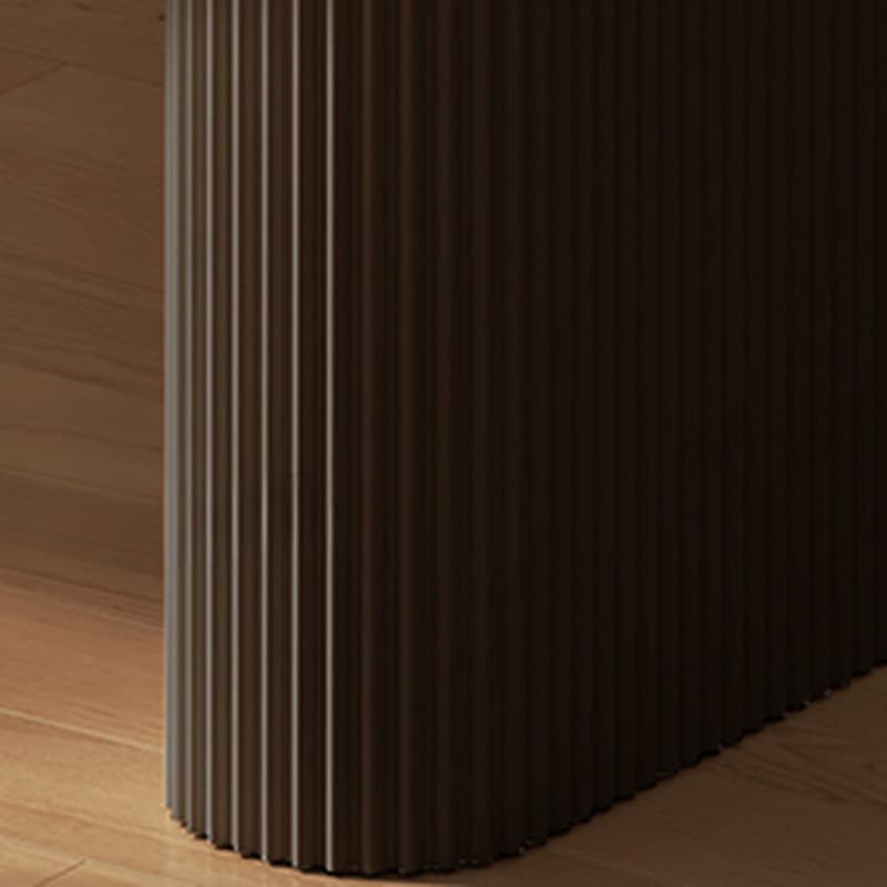 Minimalist Dining Table Set with White Slate Top and Two-sided Pedestal Base, Featuring a Fixed Table thumbnail 7
