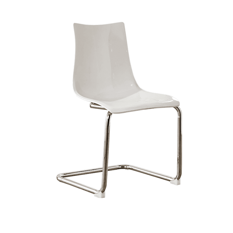 Art Deco Home Side Chair with Solid Back Panel, Metallic Metal Legs thumbnail 4