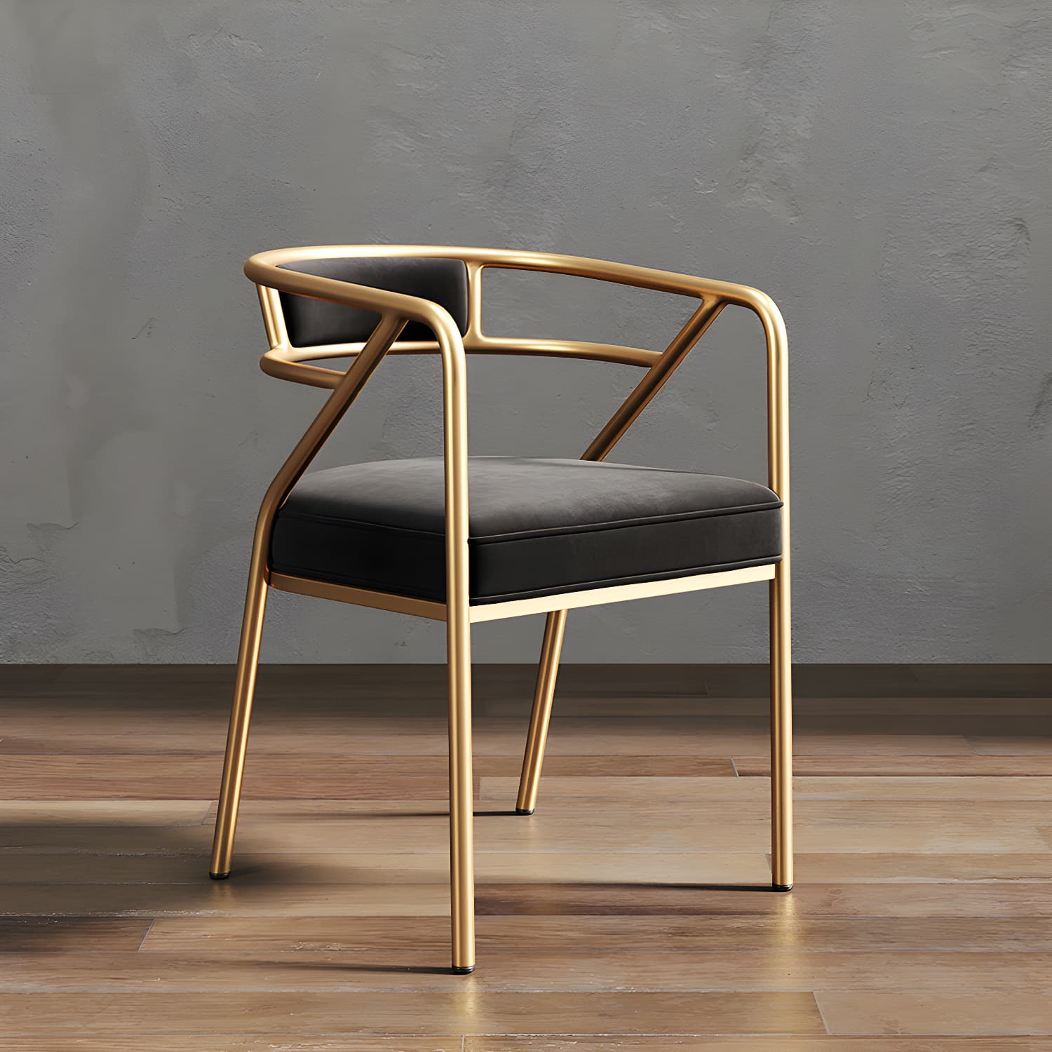 Glam Dining Chair Open Back Upholstered Dining Side Chair with Metal Legs thumbnail 2