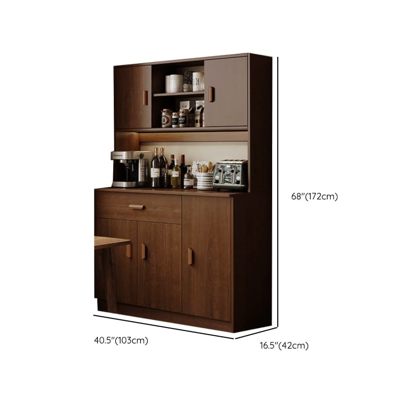 Modish Sideboard/Microwave Shelf Cabinet with Multiple Drawers, Narrow Size, 1 to 3 Shelves, Larder Storage, Timber Countertop, and Various Doors thumbnail 23