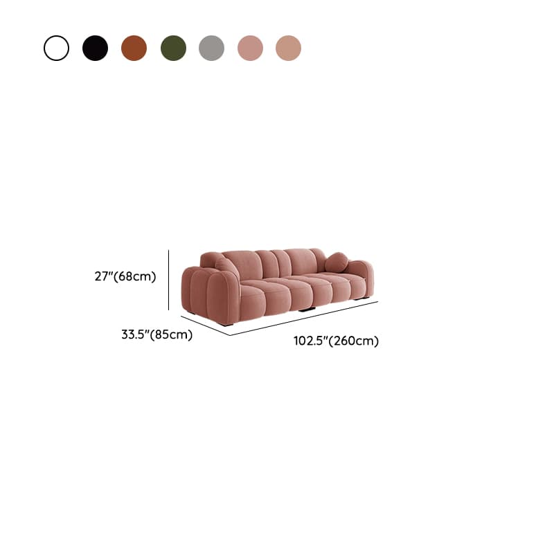 Minimalist Solid Color Standard Sofa Stain Resistant/Water Resistant Dove Grey/Auburn/Amber Color with 2 Pillows & Arm for 4-seater/Seats 3 thumbnail 23